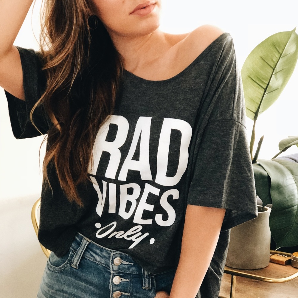 Rad Vibes Only Grey Tee